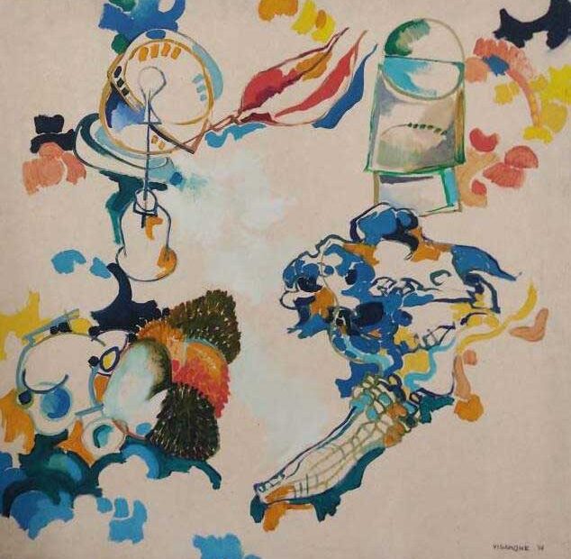 Immagine quadro titolato Appunti per un racconto autobiografico Olio su tela 80x80 cm